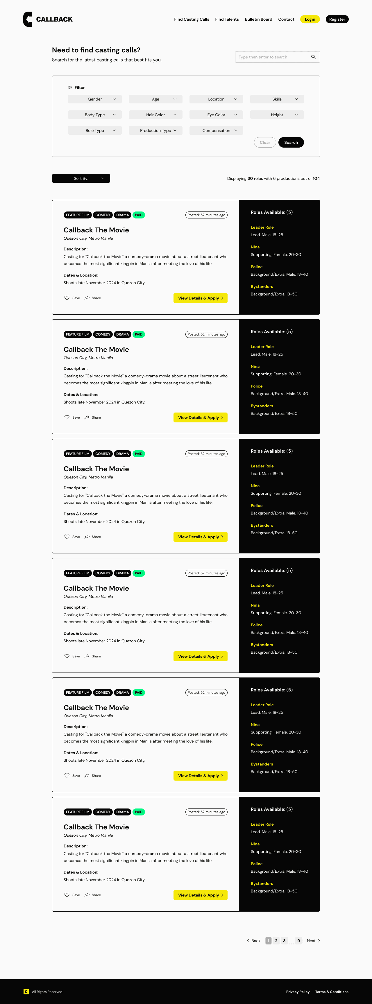 Callback web prototype